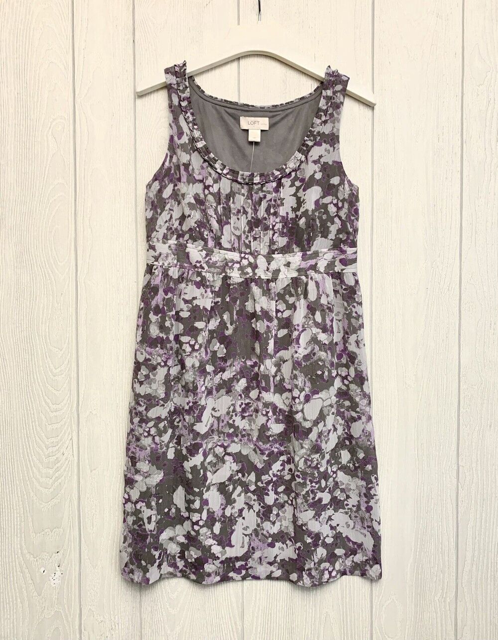 LOFT Petites Purple Gray Sleeveless Dress Size 4P NWT
